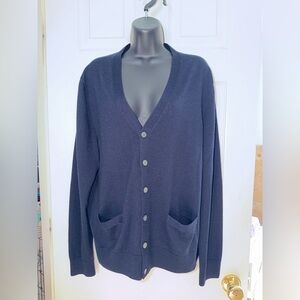 Brooks Brothers Women’s Merino Wool Navy Cardigan Sweater